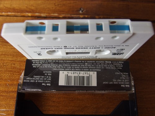 AC/DC Dirty Deeds Done Dirt Cheap Cassette Tape, Used, Tested & Working - Picture 4 of 5
