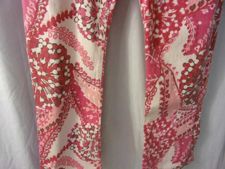 Preciosos Jeans Escada Sport Rosa Frambuesa Abstracto Floral Algodón 40 Foto 3 de 4