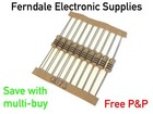 Resistor, Carbon Film, 5%, 1W,  500 V,  select 1 ohm - 1M ohm, 10 or 20 pack