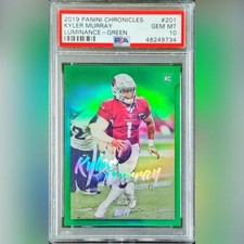 2019 Panini Chronicles Luminance KYLER MURRAY Green Prizm RC Rookie /49 PSA 10