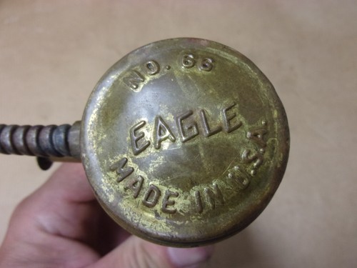 Vtg Eagle No. 66 Finger Pump Oil Can Oiler Brass Flexible Machine Lubricator Old - Picture 7 of 13