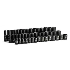 Capri Tools 3/8 in. Drive Shallow/Semi-Deep/Deep Impact Socket Set, MM, 45-Pc