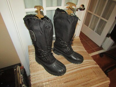 Sorel Bear Snow Boots Men's size Black Knee High Winter Rubber Insulated  Shoes