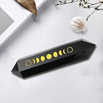 Schwarzer Obsidian Spitzenturm 6 facettierte Mineral Ornament Kristall Stein Obelisk