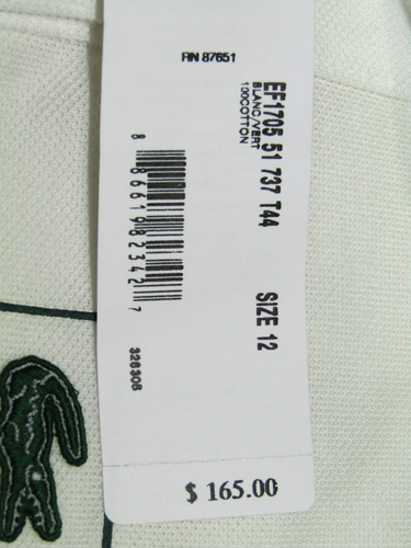 NWT LACOSTE WOMENS 80TH ANNIVERSARY WHITE POLO TENNIS SHIRT DRESS SIZE 44 12 NEW - Picture 13 of 20