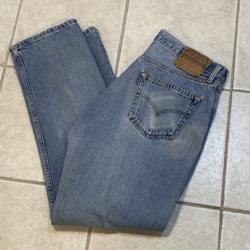 Vintage Levis 501 Jeans Herren 36x30 Blau Button Fly Y2K 01-93 Tag Rock Grunge A25 - Bild 5 von 14