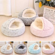 Pet Dog Cat Bed Round Plush Kitten Warm Sleeping Nest Bed Cat Igloo Cave House