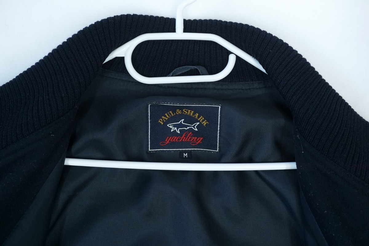 Vintage Paul & Shark Sailing Navy Blue Bomber Jacket Men