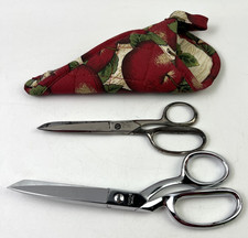 Gingher 8'' Shears Scissor and Betz Bros Germany 6.5"  Homemade Case