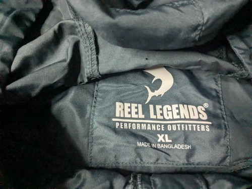 Reel Legends Jacket Men's XL Full Zip Black Windbreaker Light Weight - Picture 3 of 5
