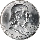 1957-D Franklin Half Dollar NGC MS64 Blast White Nice Eye Appeal