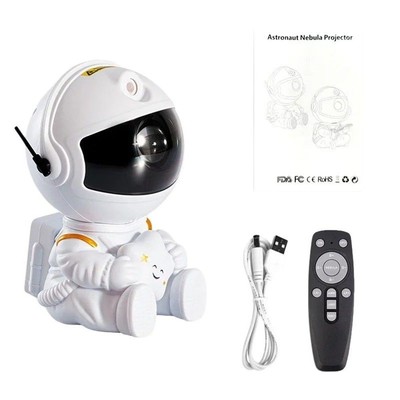 Sternenprojektor LED Astronaut mit Galaxie und Nebel für Kinder DE.