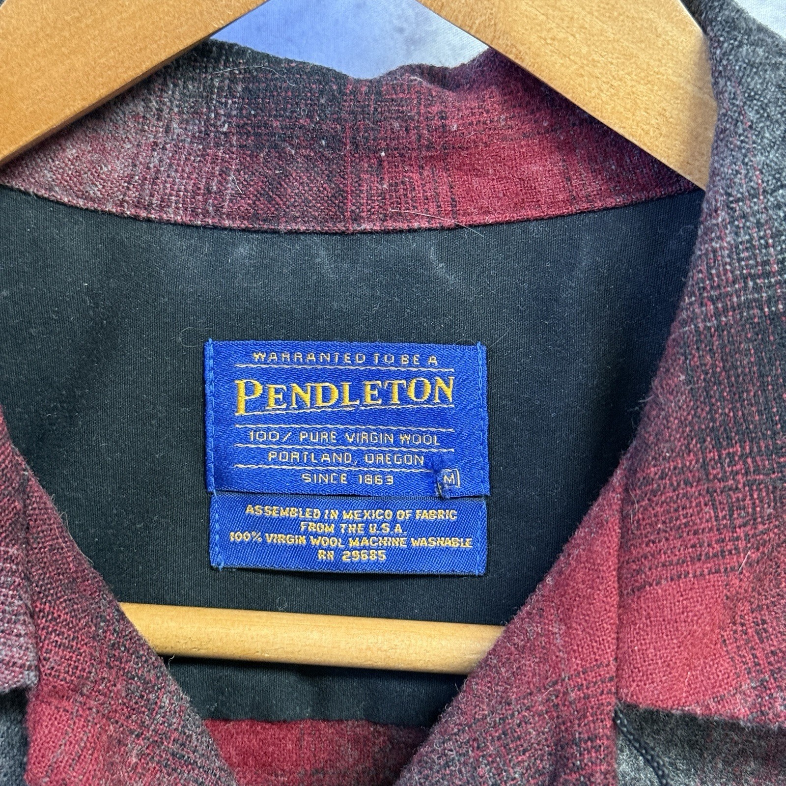 Vintage Pendleton Virgin Wool Loop Neck Flannel S… - image 5