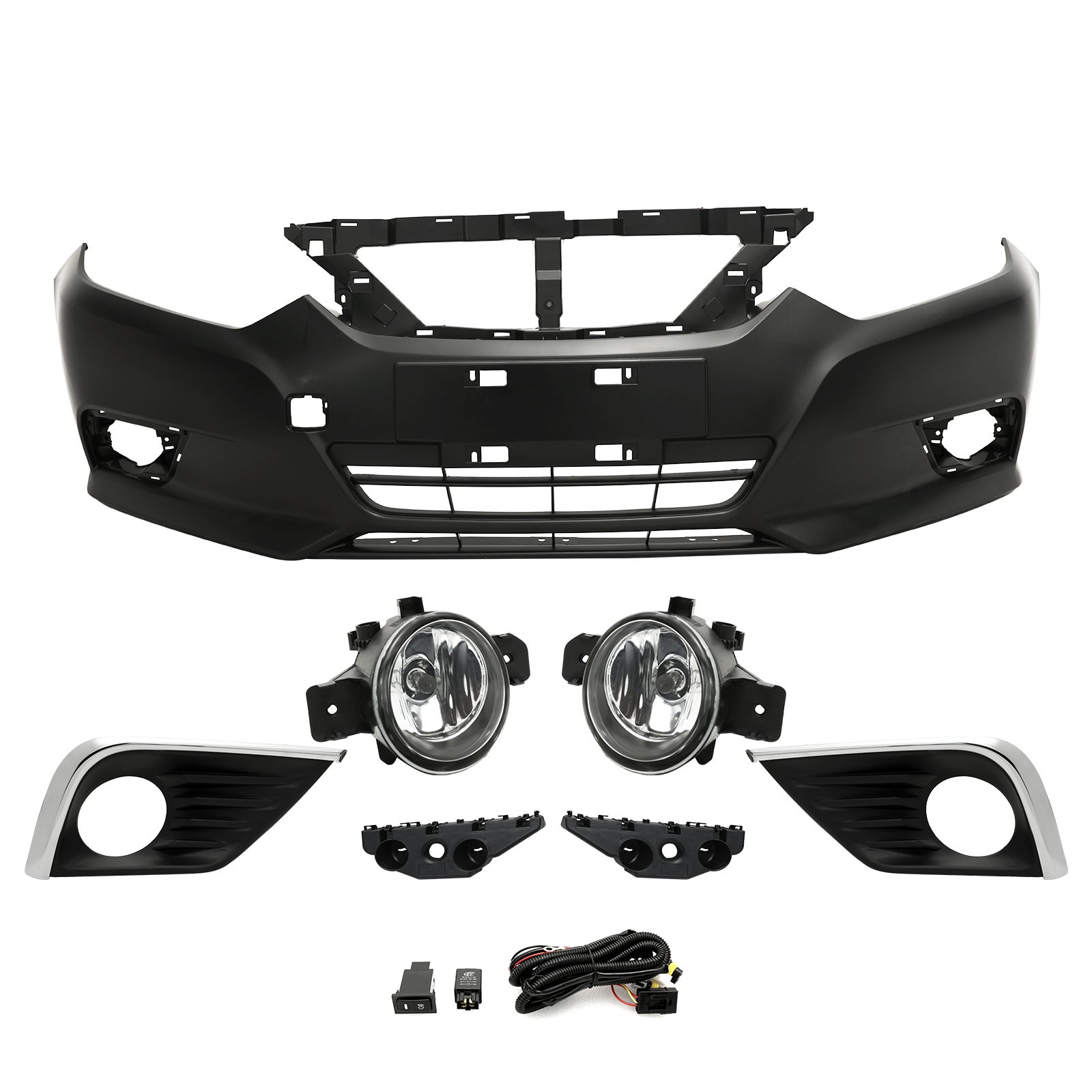 New Front Bumper Assembly Cover W/Fog Light W/Grille For Nissan Altima 2016-2018