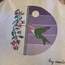 by Mindy Hummingbird Handpainted Needlepoint Canvas MD1005 12 Inch Round