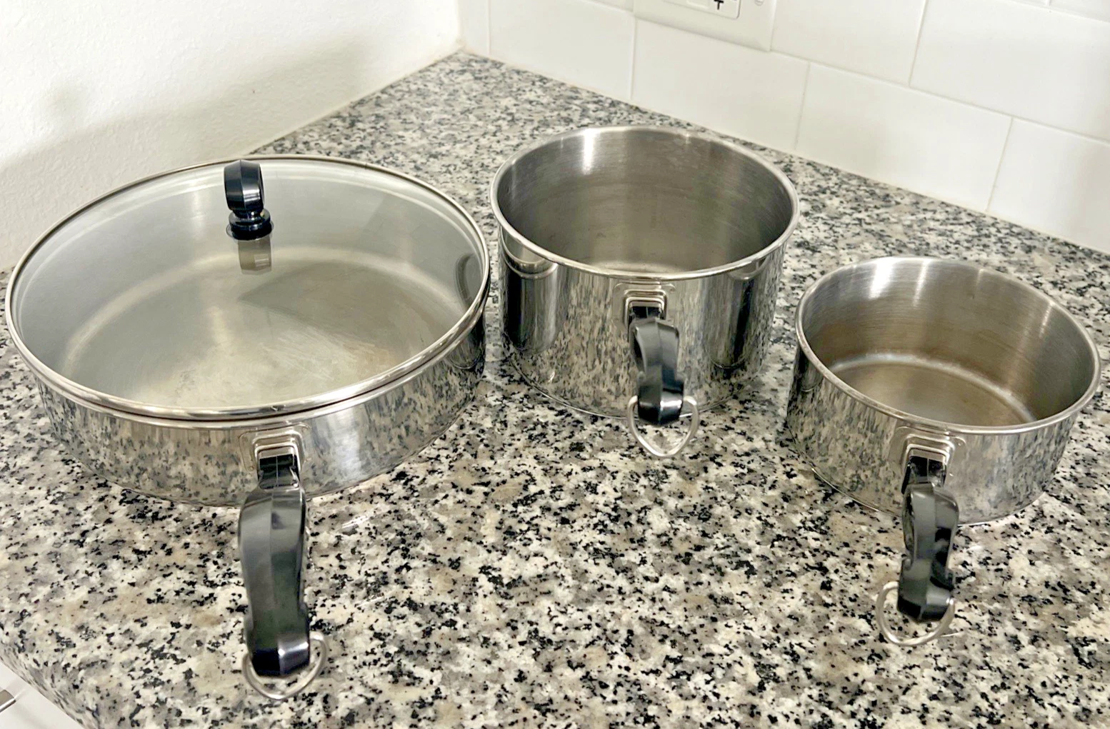 4 pieces VTG Farberware Aluminum Clad Stainless Steel Cookware 3,2 & 1 QT
Opens in a new window or t