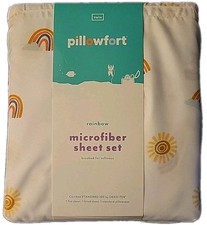 Pillowfort Rainbow Microfiber 3 Piece Sheet Set For Twin Bed