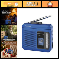 Portable Cassette Tape Player Recorder with AM/FM Radio, Built-in Speaker, USB/B