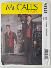 McCall's Costumes M7821 Size 38-44 Men's Vest  Long Coat Pattern UC Steampunk