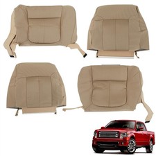 Tan Cloth Seat Cover 4Pcs Front Driver Passenger Bottom Backrest 2011-2014