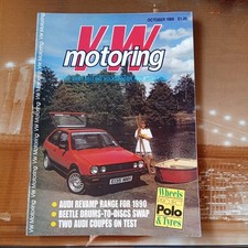 VW Motoring magazine October 1989 Volkswagen Audi Coupe Jeans Beetle Jetta 