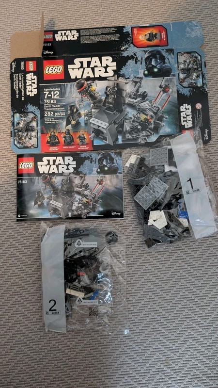 Lego Star Wars Darth Vader Transformation (75183) open box, sealed bags, Comple