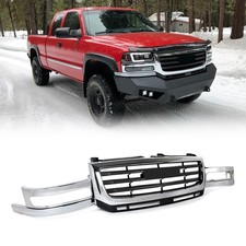 Front Bumper Grille Grill For Gmc Sierra 2500 Hd 3500 Hd 2003-2007 Chromeblack Front Bumper Grille Grill For Gmc Sierra 2500 Hd 3500 Hd 2003-2007 Chromeblack