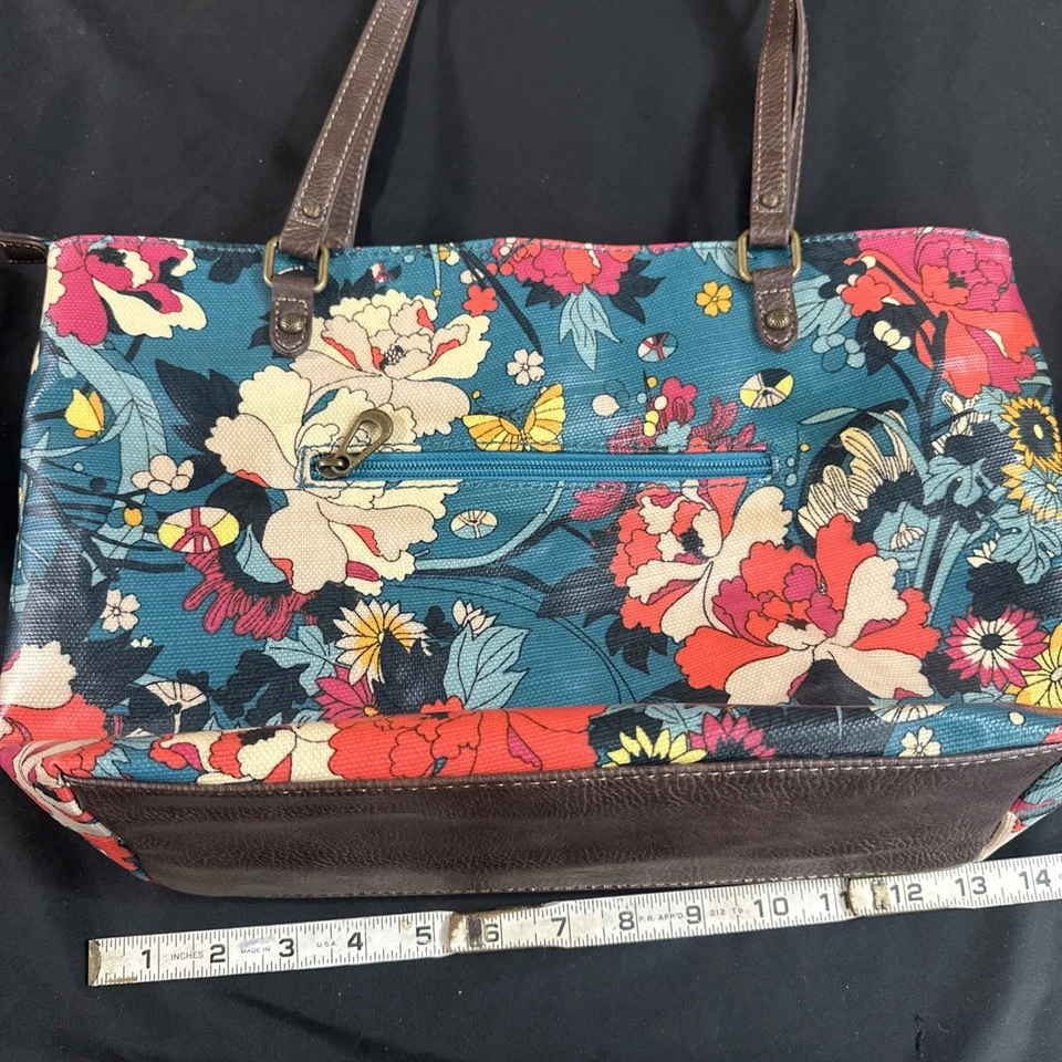 Bolsa tote Sacroots média multicolorida padrão floral - Imagem 4 de 4