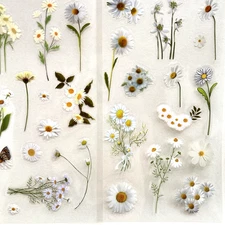 Daisy Stickers 6 Sheets Summer Junk Journal Collage Planner Scrapbooking