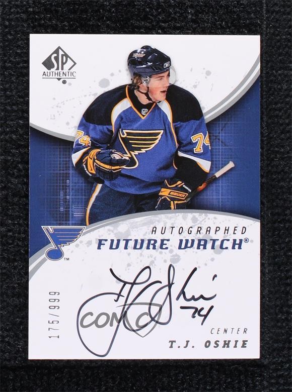 2008-09 SP Authentic Auto Future Watch 175/999 TJ Oshie #243 Rookie Auto RC m0p