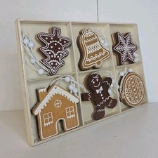 Gingerbread Felt Icing Cookies Christmas Ornaments Mixed Lot of 24 Christmascore