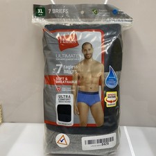 Hanes Mens Comfort Flex Tagless Briefs - Black/Gray, Pack of 7, Size XL