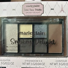 Marie Claire Paris Smokey Delight Total Face Palette Highlighter Eyeshadow Blush