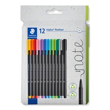 STAEDTLER Fineliner Pens - triplus - 12 Assorted Colours - Pack of 12, 334 C12 1