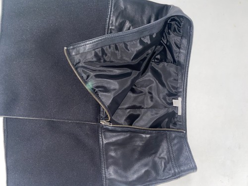 Halogen Leder asymmetrischer Reißverschluss Minirock Gr. 6 schwarz - Bild 5 von 7