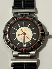 Vintage 80s Omega Seamaster Dynamic Qz 26mm Ladies Watch Black