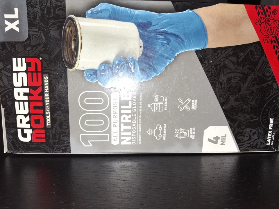 Guantes desechables Grease Monkey, nitrilo, todo uso, sin látex, (paquete de 6) Foto 2 de 3
