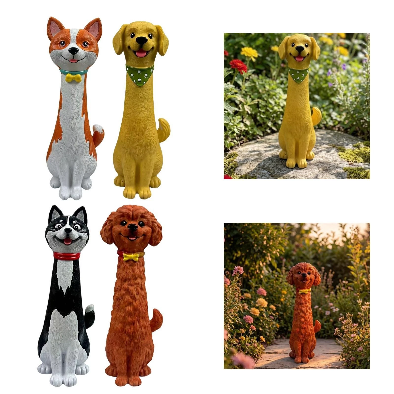Dog Figurine Flower Vase Art Vase Farm Plant Container Table Centerpiece Plant