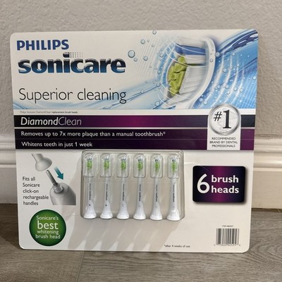 PHILIPS Sonicare DiamondClean Toothbrush (Brush) Heads (6 Count) HX6066/70 