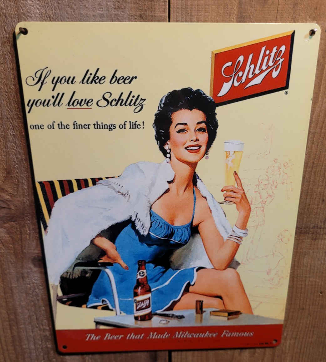 ドイツ Schultheiss ビール ブリキ看板 インテリア コレクション Vintage Schlitz beer advertisement reproduction steel sign bar