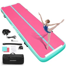 Inflatable Air Gymnastics Mat Tumble Track, 6.6/10/13/16/20ft Tumbling Mat Ai...