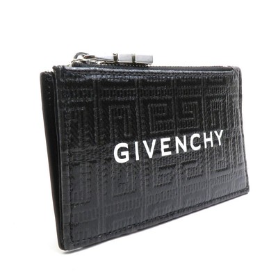 GIVENCHY Authentic coin case in leather black with box good