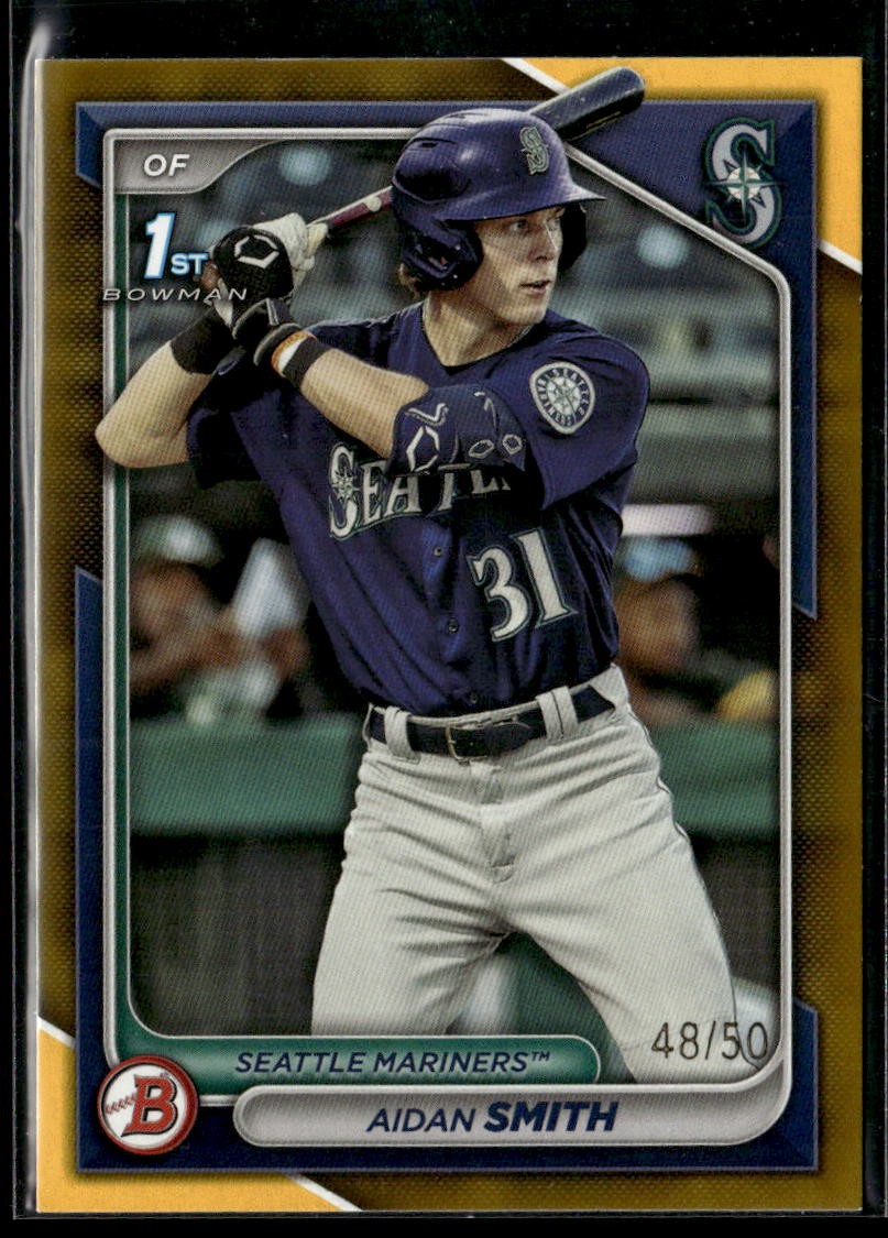 2024 Bowman #BCP-45 Aidan Smith Chrome Prospects Gold Shimmer Refractors #/50