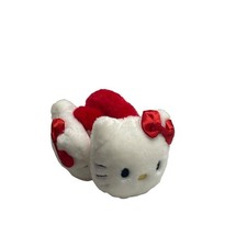 Vintage Hello Kitty plush head earmuffs Red White RARE