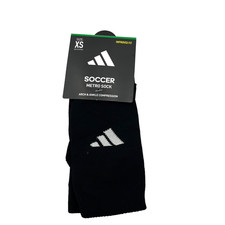 Adidas Soccer Metro Socks Unisex Black White Logo Youth Size XS 11K-2Y