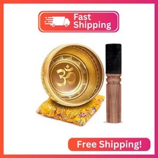 Tibetan Singing Bowl Set Bronze Master Grade with Pure Tone Thangka Art Ha