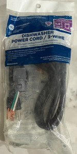 GE Dishwasher Power Cord 3-Wire 5’4” Universal WX09X70910 New Sealed