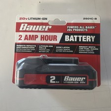 Bauer 20V 2 Ah Lithium-Ion Battery Model 2501C-B Item 73219 Sealed NIB