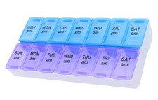 7 Day Weekly AM PM Pill Organizer, Large Pill Case Pill Box for Pills Vitamin...