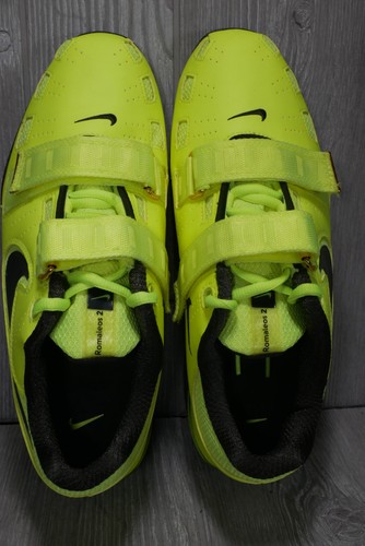 (Near Perfect) Nike ROMALEOS 2 Volt Mens 9.5 Weightlifting Shoes 476927-730 - Picture 7 of 7